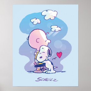 Póster Confort y seguridad   Charlie y Snoopy Hug