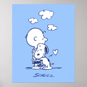 Póster Confort y seguridad   Charlie y Snoopy Hug