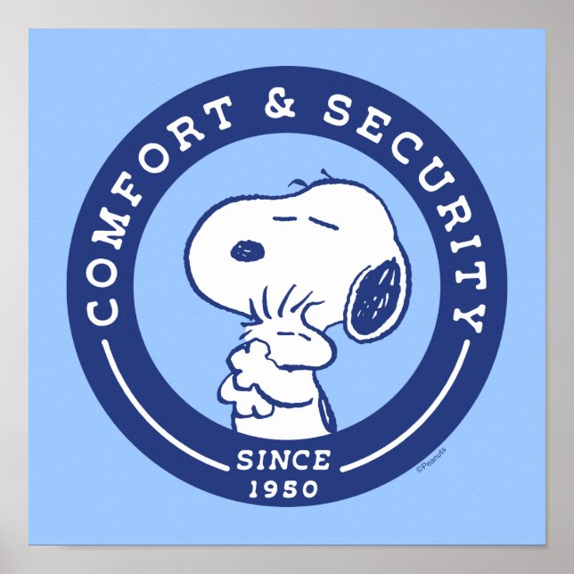 Póster Confort y seguridad | Snoopy & Woodstock Hug (Frente)