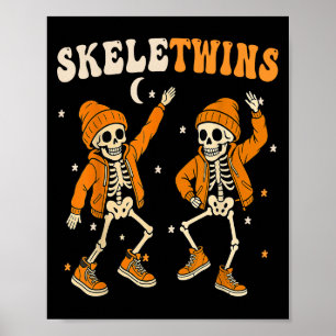 Póster Confrontación de gemelos Halloween Skeletwins dive