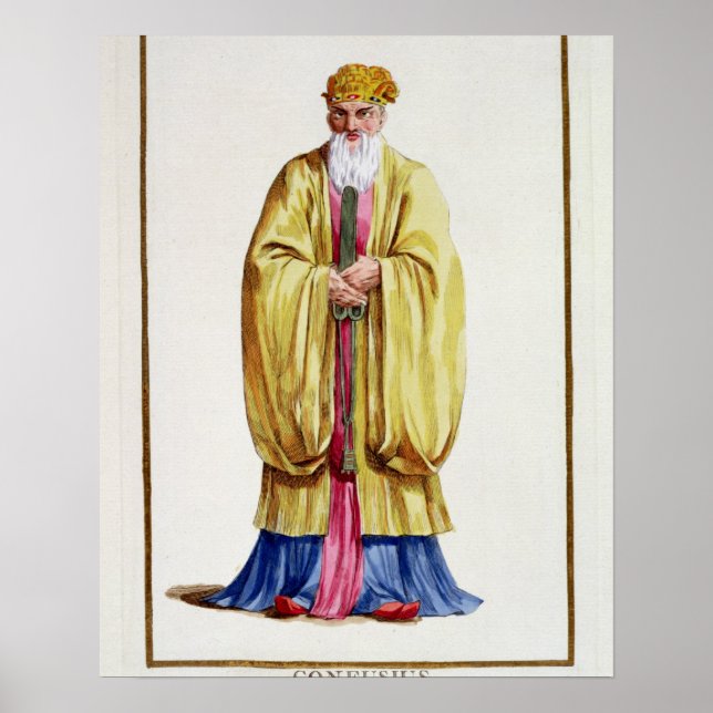 Póster Confucio (551-479 AC), de "Receuil des Estampes" (Frente)