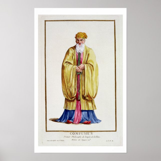 Póster Confucio (551-479 AC), de "Receuil des Estampes" (Frente)