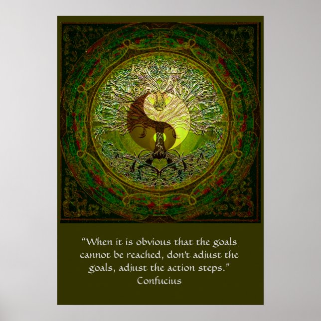 Póster Confucio - Cuando no se pueden alcanzar las metas (Frente)