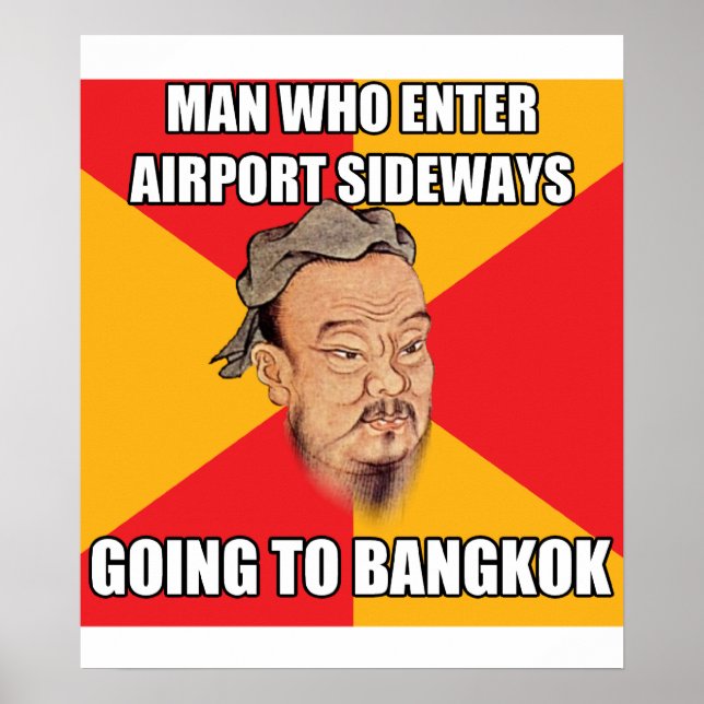Póster Confucio dice ir a Bangkok (Frente)