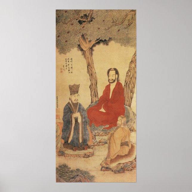 Póster Confucio, Lao-tzu y Arhat Budista (Frente)
