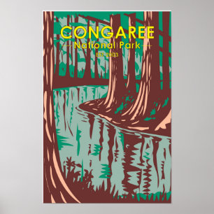 Póster Congaree Parque Nacional Carolina del Sur Postal V