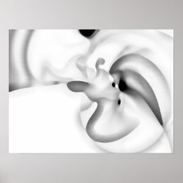 Póster Congelado: Gris abstracto, blanco y negro