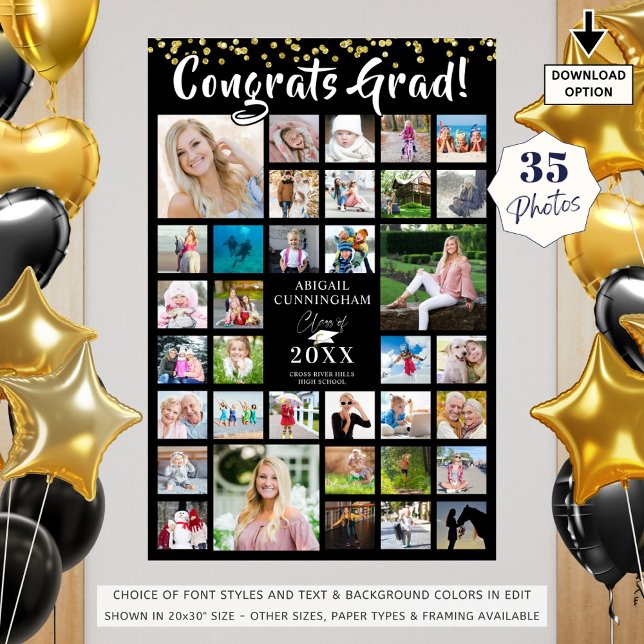 Póster CONGRATAS GRADO 35 Collage de fotos Negro (Subido por el creador)