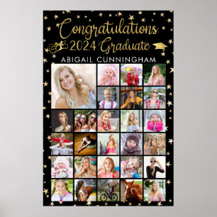 Póster Congrats Grad 27 Collage de fotos Relieve metaliza