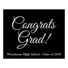 Póster Congrats Grad clase de guión de personalizado blan