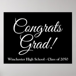 Póster Congrats Grad clase de guión de personalizado blan