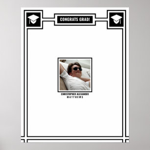 Póster Congrats Graduate Foto Firma negra grande