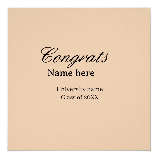 Póster Congrats graduate university name class of 20XX na (Anverso)