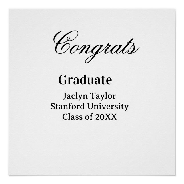 Póster Congrats graduation name university name class of  (Anverso)