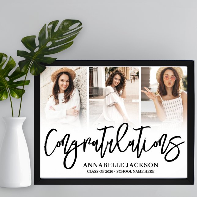 Póster Congratulations 3 Photo Graduation (Congratulations 3 Photo Graduation Poster )