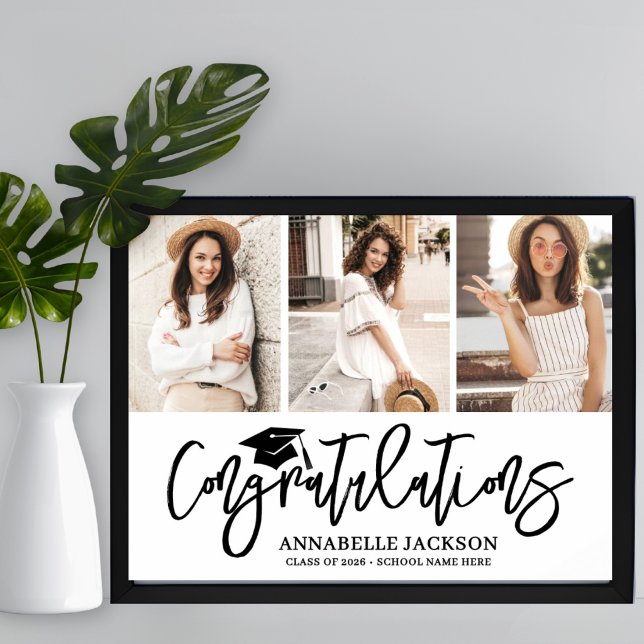 Póster Congratulations Photo Collage Graduation (Congratulations Photo Collage Graduation Poster)