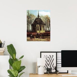 Póster Congregación en la Iglesia, Nuenen por Vincent van