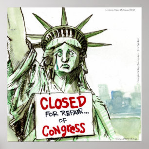 Póster Congress LadyLiberty Cerrada por Reparaciones Post