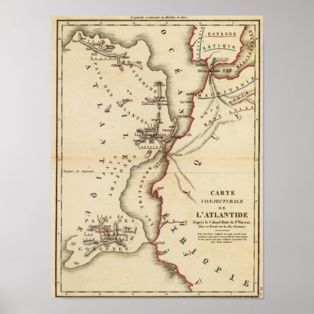 Póster Conjecturale de l'Atlantide (Frente)