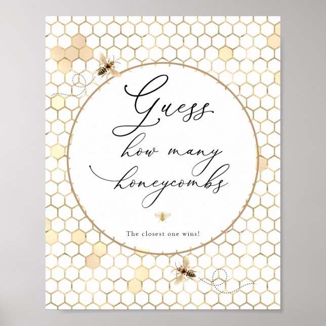 Póster Conjetura de la Abeja Dorada Cuántos Panales de Mi (Frente)