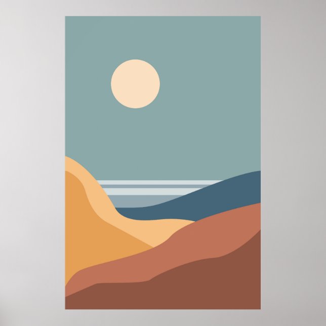 Póster Conjunto contemporáneo abstracto (Frente)