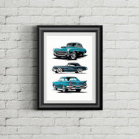 Conjunto de 3 coches antiguos.