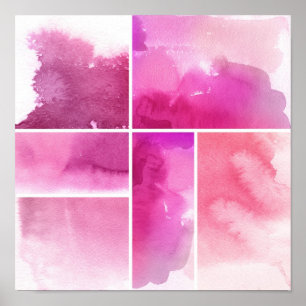 Póster Conjunto de acuarelas abstractas pintadas a mano 3