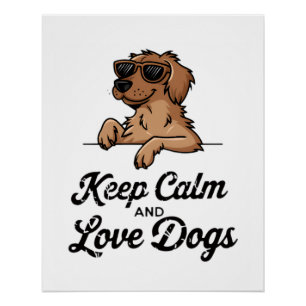 Póster Conjunto de amante de perros genial, Mantén la cal