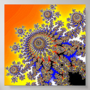 Póster Conjunto de Apfelmännchen Mandelbrot