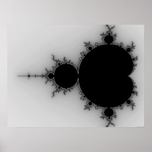 Póster Conjunto de Mandelbrot de escala de grises