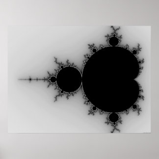 Póster Conjunto de Mandelbrot de escala de grises