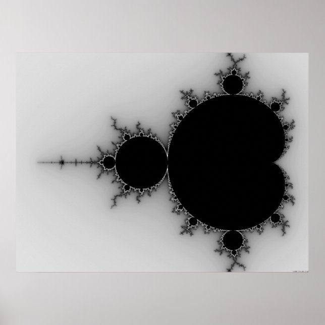 Póster Conjunto de Mandelbrot de escala de grises (Frente)