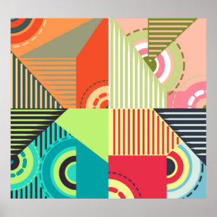 Póster Conjunto de ornamentos: Elementos de diseño de fon