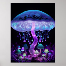 Póster Conjunto de Pósteres de Hongos de Fantasía Biolumi