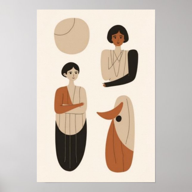 Póster Conjunto de retratos figurativos abstractos | Esca (Frente)
