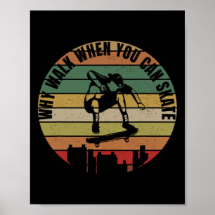 Póster Conjunto de Skateboarder Ropa de Skate Skater Skat