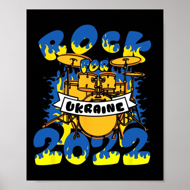 Póster Conjunto de tambores Rock For Ukraine Instrumento  (Frente)
