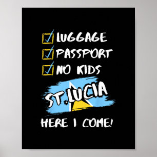 Póster Conjunto de vacaciones en St. Lucia para parejas s