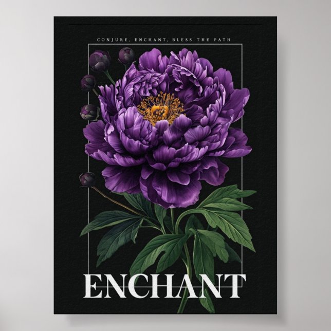 Póster Conjure Enchant Bless the Path Purple Peony  (Frente)