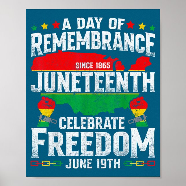 Póster Conmemoración celebrar libertad juneteenth negro (Frente)