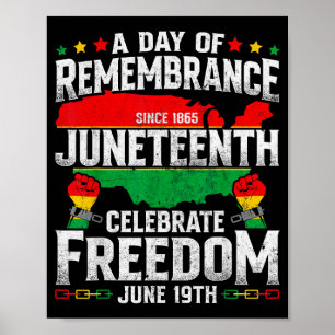 Póster Conmemoración celebrar libertad juneteenth negro