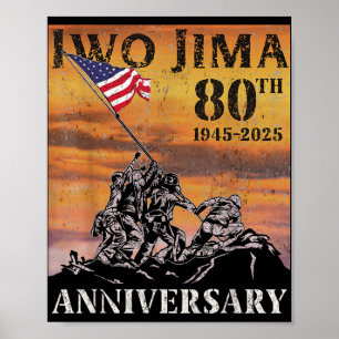 Póster Conmemoración de los 80 años de Iwo Jima Veterano