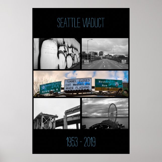 Póster Conmemoración del Viaducto de Seattle (Frente)