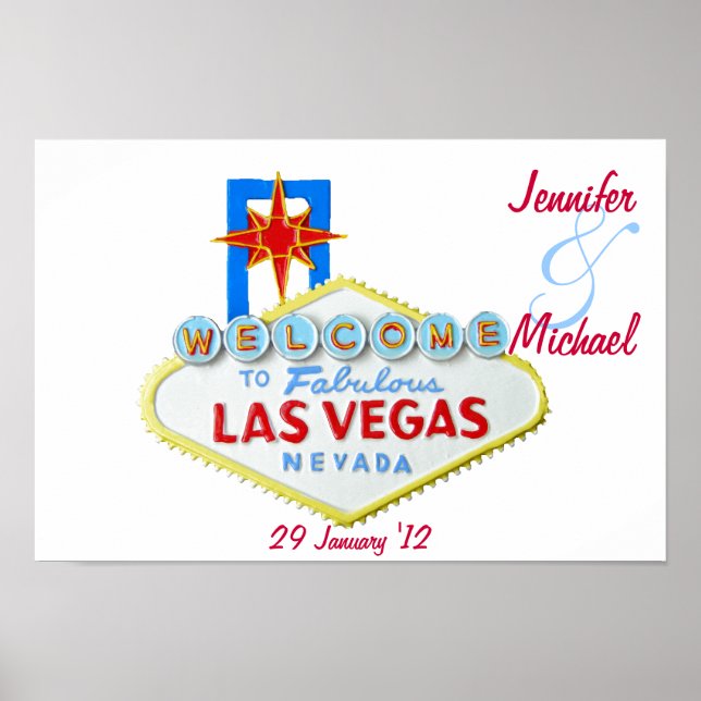 Póster Conmemoración personalizada de Las Vegas (Frente)