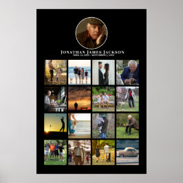 Póster conmemorativo de funeral y celebración de l