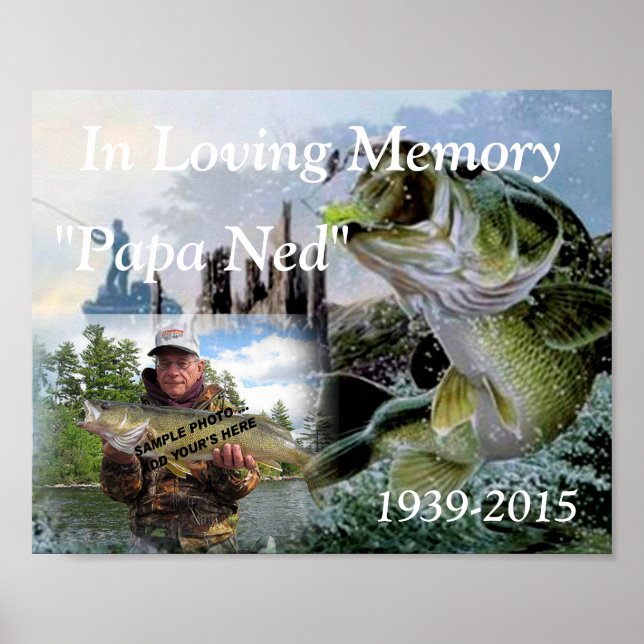 Póster conmemorativo de recuerdo de pesca (Frente)