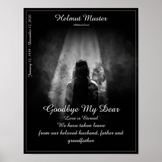 Póster conmemorativo Hacia la luz - adiós, querido (Frente)