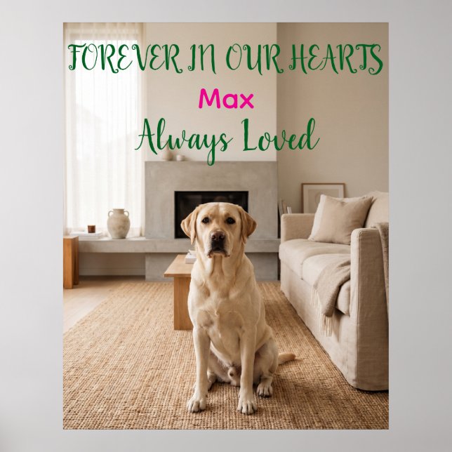 Póster conmemorativo personalizado para perros (Frente)
