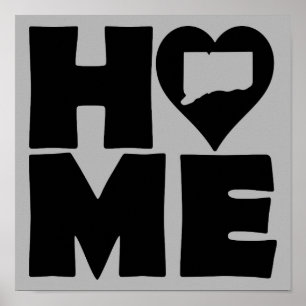 Póster Connecticut Home Heart State Poster Sign