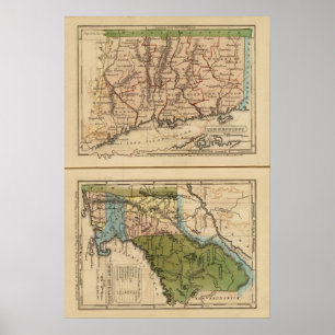 Póster Connecticut, Nueva Inglaterra